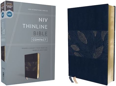 Niv, Thinline Bible, Compact, Leathersoft, Blue Floral, Red Letter, Comfort Print