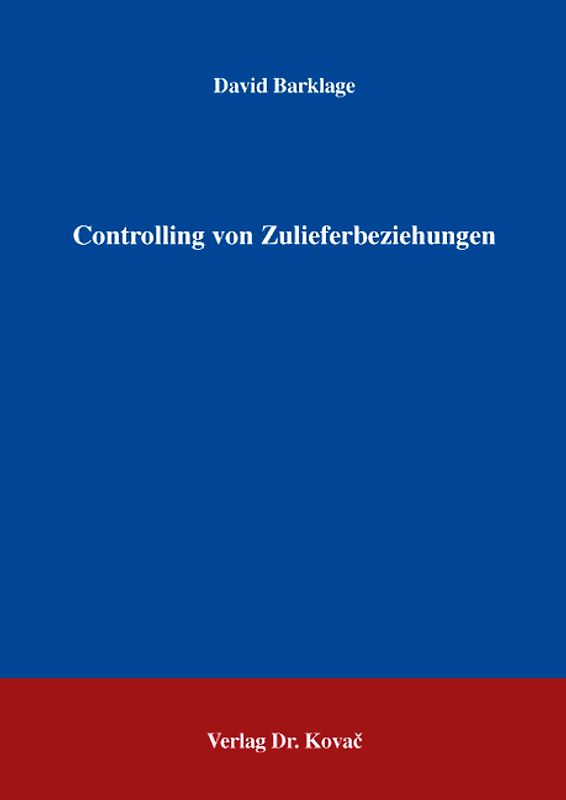 Controlling von Zulieferbeziehungen