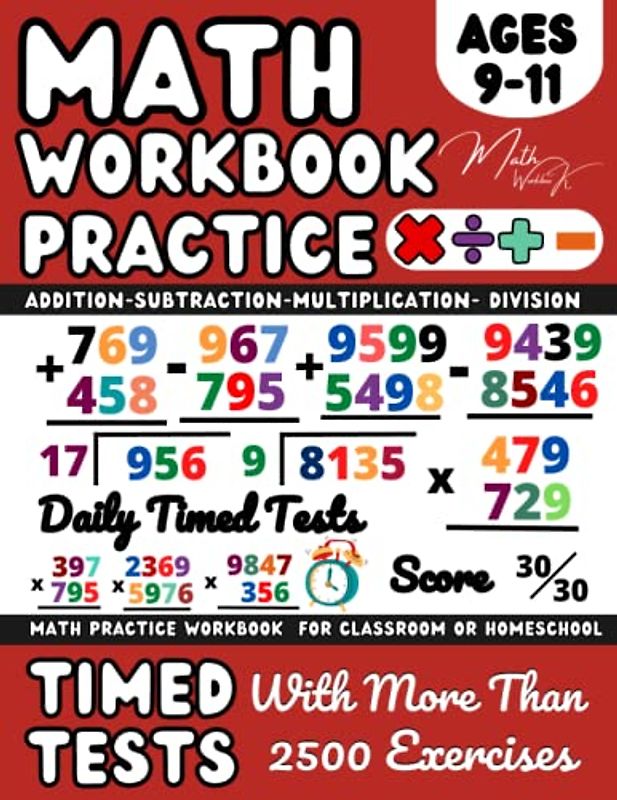 Maths Book for 9-11 Year Olds, Ks2 Maths Workbook Year 5 / Year 6 / Addition, Subtraction, Multiplication, Division