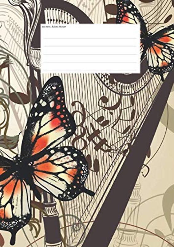 Hefte - Blöcke - Notizen: Harfe Notenheft, 50 Seiten, 12 Systeme, DIN A4