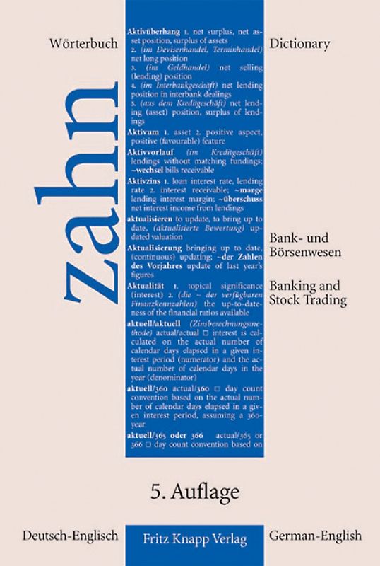Wörterbuch für das Bank- und Börsenwesen. Deutsch-Englisch