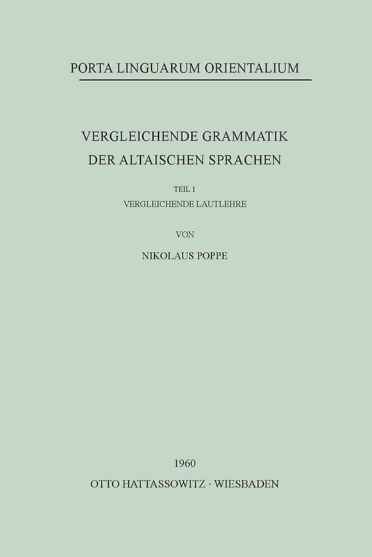 Vergleichende Grammatik der altaischen Sprachen