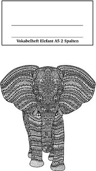 Vokabelheft Elefant A5 2 Spalten: Elefanten Vokabelheft DIN A5, zweispaltig