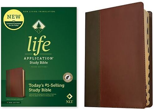 NLT Life Application Study Bible, Third Edition (Red Letter, Leatherlike, Brown/Tan, Indexed)
