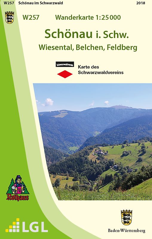 W257 Wanderkarte 1:25 000 Schönau im Schwarzwald