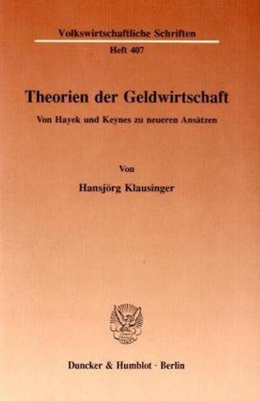 Theorien der Geldwirtschaft.