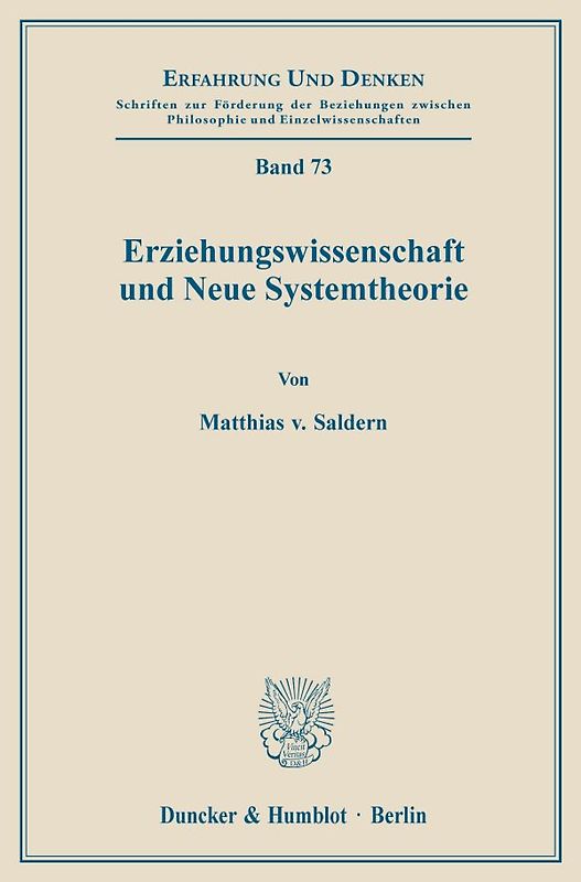 Erziehungswissenschaft und Neue Systemtheorie.