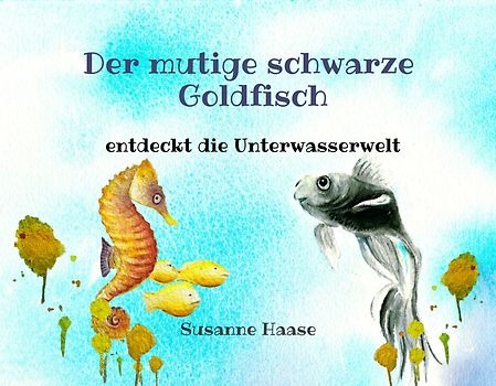 Der mutige schwarze Goldfisch entdeckt die Unterwasserwelt