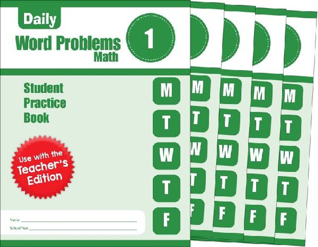 Daily Word Problems Math, Grade 1 Student Workbook (5-Pack)