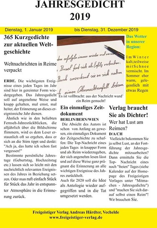 Jahresgedicht 2019