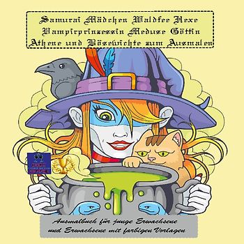 Samurai Mädchen Waldfee Hexe Vampirprinzessin Meduse Göttin Athene und Bösewichte zum Ausmalen