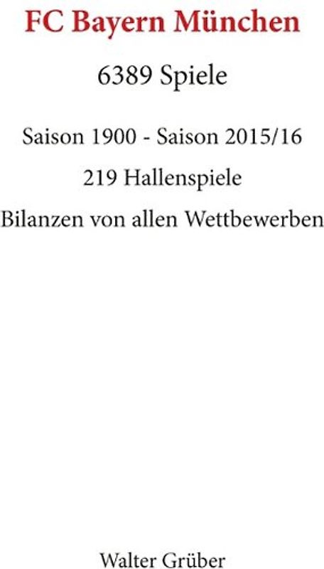 FC Bayern München. 6389 Spiele