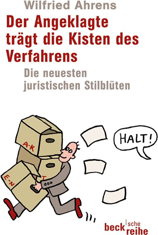 Der Angeklagte trägt die Kisten des Verfahrens