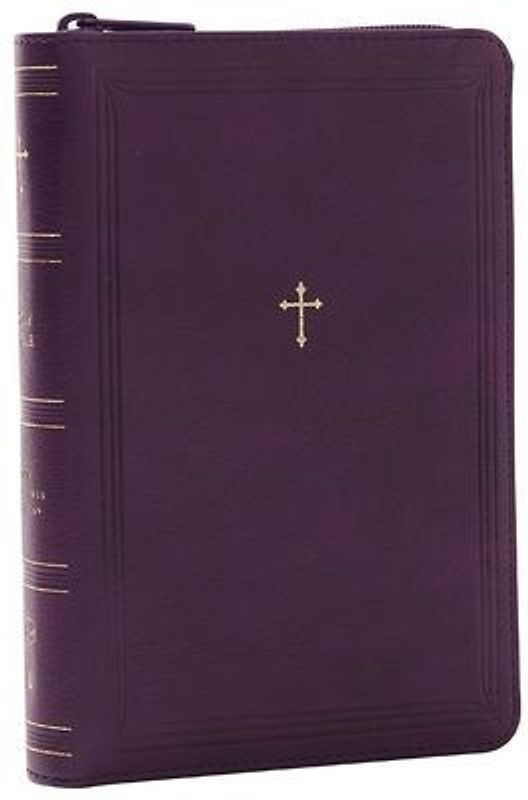 NKJV Compact Paragraph-Style Bible W/ 43,000 Cross References, Purple Leathersoft Zipper Closure, Red Letter, Comfort Print: Holy Bible, New King James Version