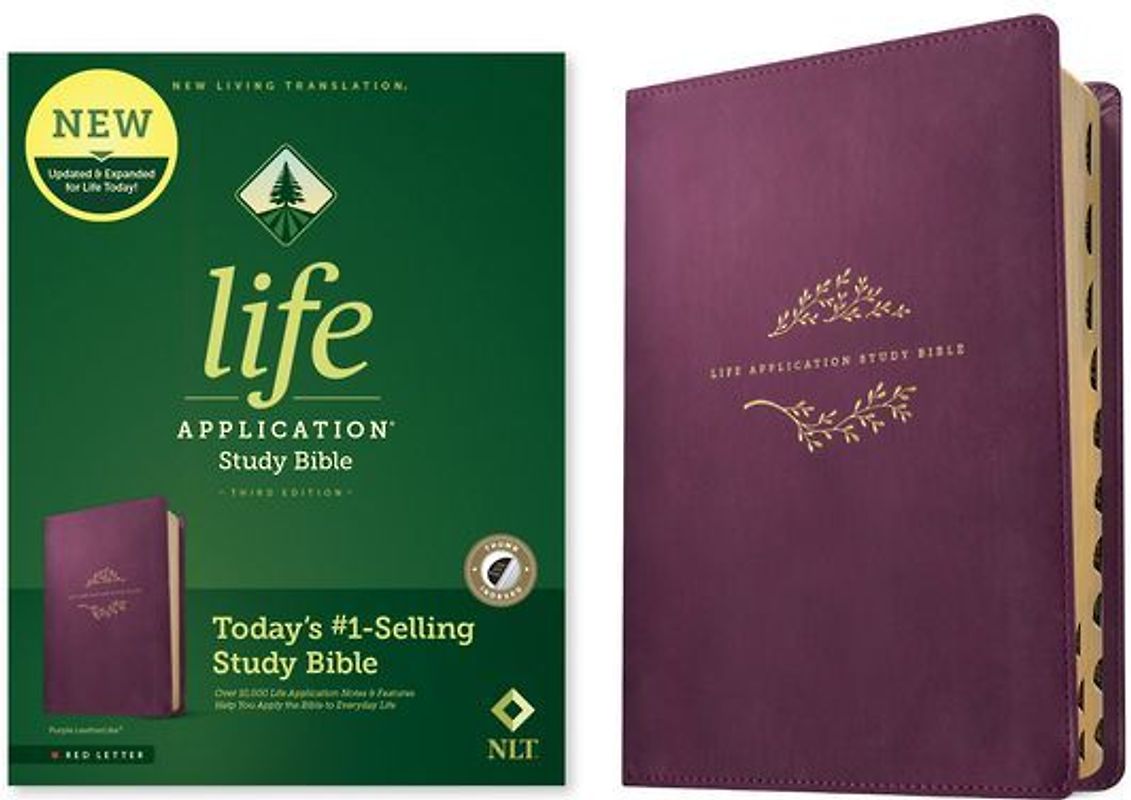 NLT Life Application Study Bible, Third Edition (Leatherlike, Purple, Indexed, Red Letter)