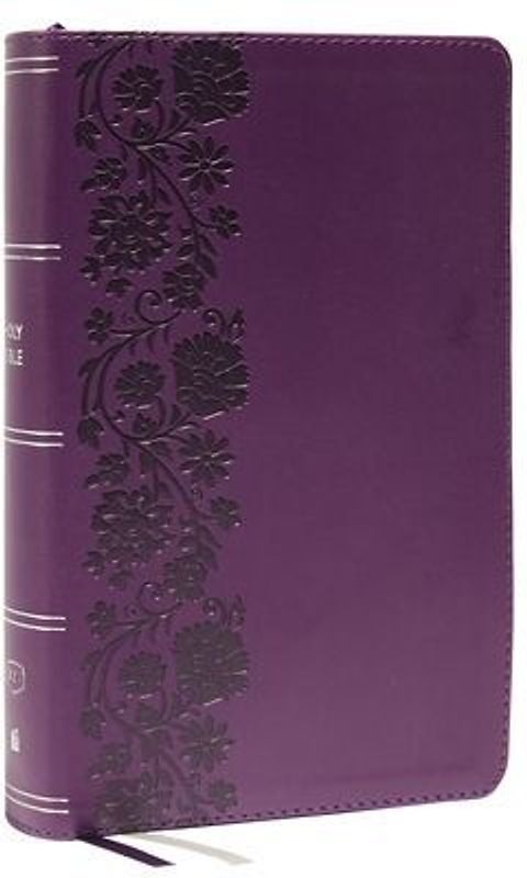 KJV Holy Bible: Large Print Single-Column with 43,000 End-Of-Verse Cross References, Purple Leathersoft, Personal Size, Red Letter, Comfort Print: King James Version