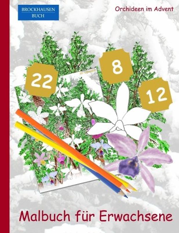 Brockhausen Buch - Malbuch für Erwachsene: Orchideen im Advent