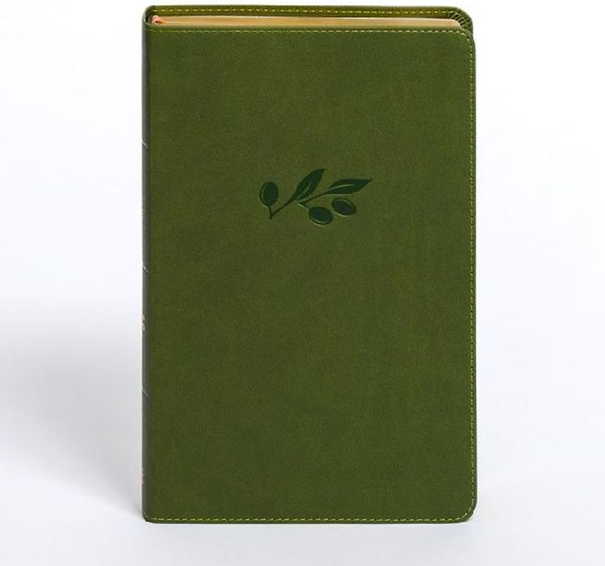 CSB Personal Size Giant Print Bible, Olive Leathertouch