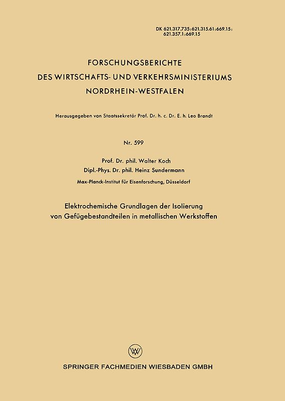 Elektrochemische Grundlagen der Isolierung von Gefügebestandteilen in metallischen Werkstoffen