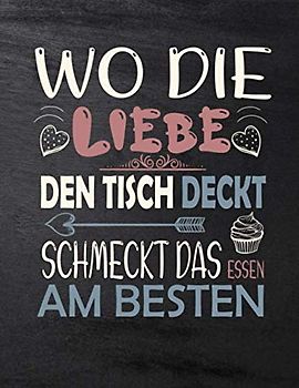 Rezeptbuch zum Selberschreiben - WO DIE LIEBE DEN TISCH DECKT SCHMECKT DAS ESSEN AM BESTEN: XL Format -200 Seiten -A4 - Persönlichen kochbuch selbst schreiben