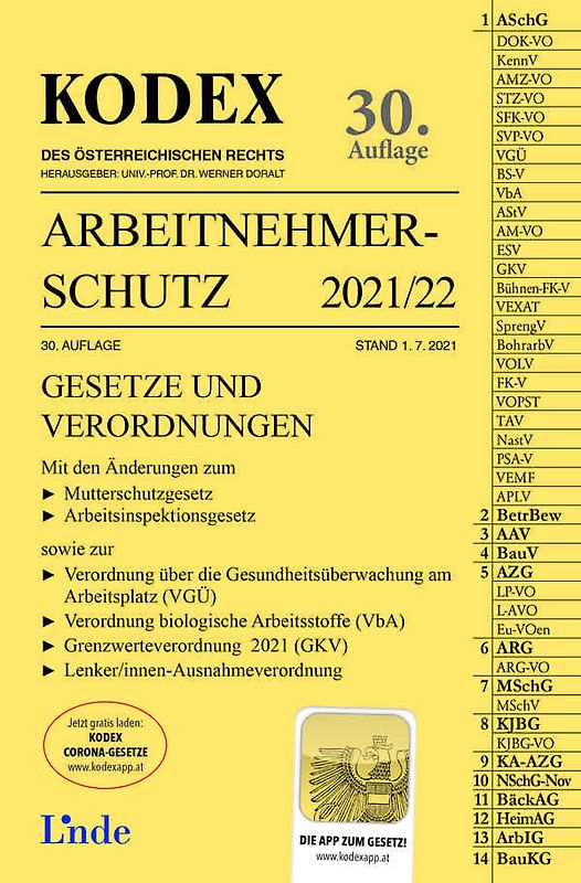 KODEX Arbeitnehmerschutz 2021/22