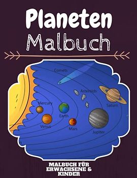 Planeten Malbuch: HOHE QUALITÄT:Lustiges Planeten Malbuch für Kinder Und Erwachsene: Süßes Planeten-Malbuch für Kinder und Kleinkinder-Spaß Designs für Jungen und Mädchen (Vorschule)