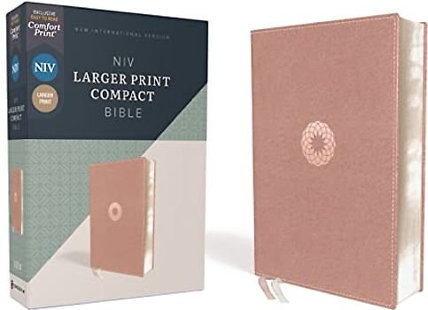Niv, Larger Print Compact Bible, Leathersoft, Pink, Red Letter, Comfort Print
