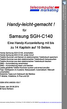 Samsung SGH-C140-leicht-gemacht. Handy-leicht-gemacht für Samsung SGH-C140