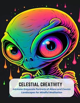 Celestial Creativity: Intricate Grayscale Portraits of Aliens and Cosmic Landscapes for Mindful Meditation