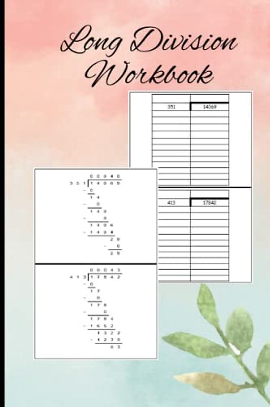 Long Division Workbook: Division Facts Practice Worksheets