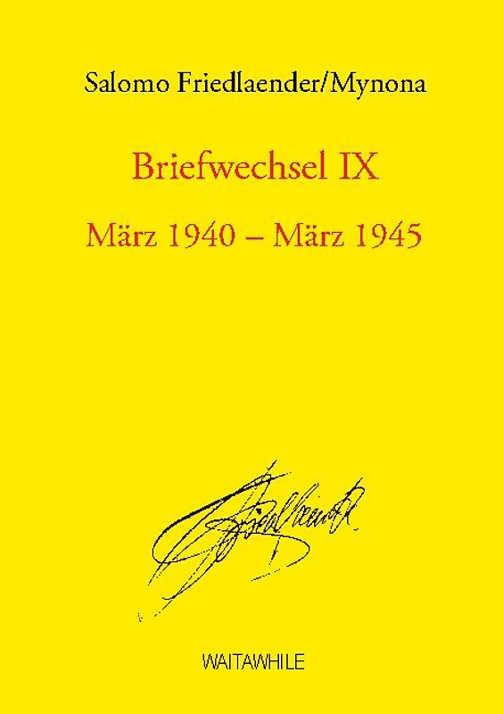 Briefwechsel IX