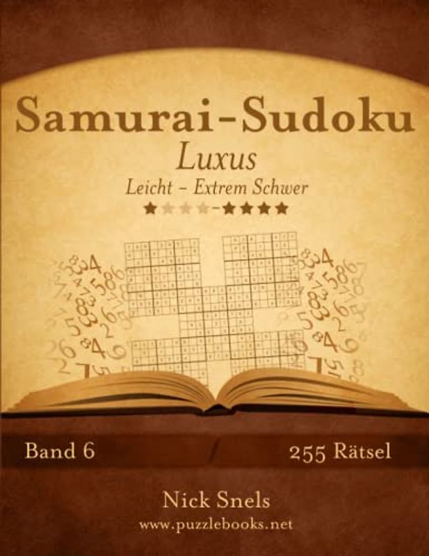 Samurai-Sudoku Luxus - Leicht bis Extrem Schwer - Band 6 - 255 Rätsel