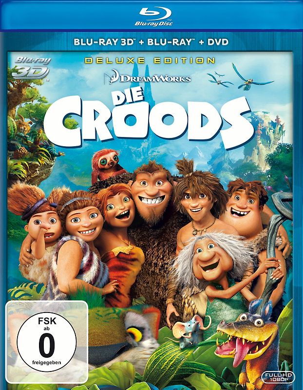 Die Croods (Blu-ray 3D, + Blu-ray 2D, + DVD, Deluxe Edition) Blu-ray Disc