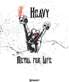 Heavy Metal for Life Notenheft: Vintage Notenbuch Klavier I Musik Schreibheft I Blanko Notenblock I Notenblätter leer mit 12 Notensysteme pro Seite in ... Musikheft mit Notenlinien A4 auf 120 Seiten