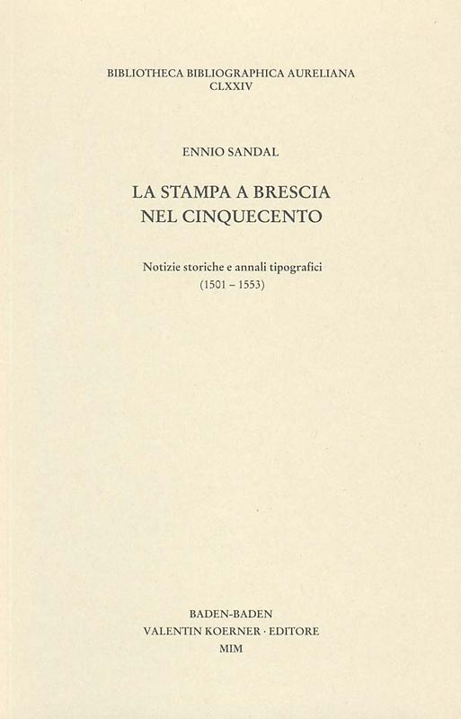 La stampa a Brescia nel Cinquecento