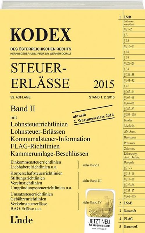 KODEX Steuer-Erlässe 2015, Band II