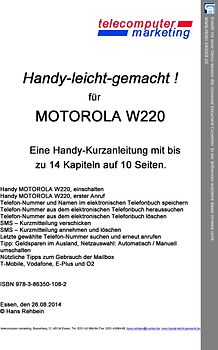Motorola W220-leicht-gemacht. Handy-leicht-gemacht für Motorola W220