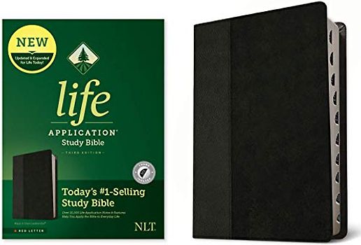 NLT Life Application Study Bible, Third Edition (Leatherlike, Black/Onyx, Indexed, Red Letter)