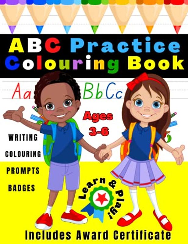 Handwriting Practice Colouring Book with Dotted Line: Ages 3-6 Includes 7 Colouring Pages and Award Certificate of Completion