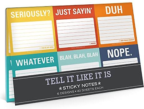 Knock Knock Tell It Like It Is Sticky Note Packet: 6 Desings - 40 Sheets each