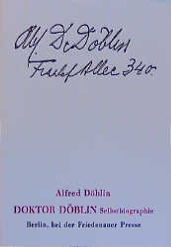 Doktor Döblin Selbstbiographie