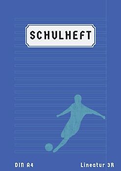 Schulheft Lineatur 3r: 3 Klasse Liniert mit rand | Schreibheft Lineatur 3 A4 | Liniert 50 Blatt | Blau