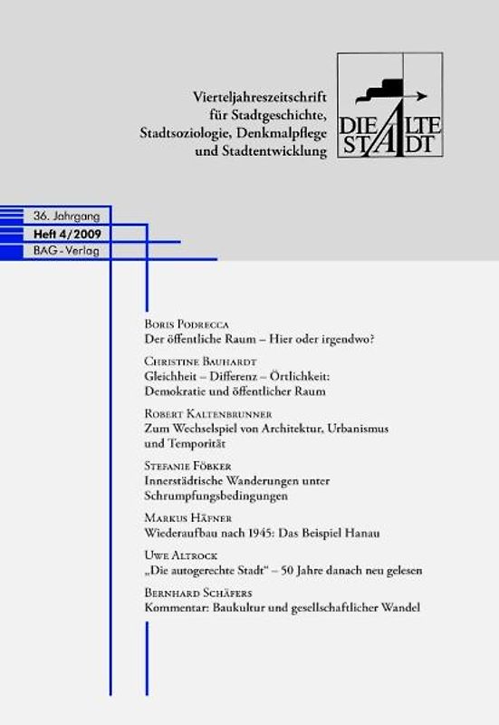Die Alte Stadt 2009, Heft 4