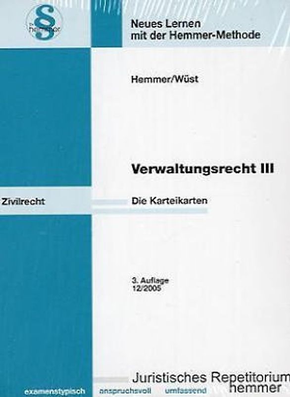 Verwaltungsrecht III - Karteikarten