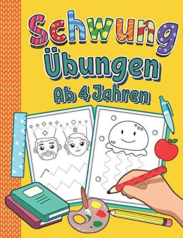 Schwungübungen ab 4 Jahren: Erste Schwünge Spielend Lernen um das Schreiben und Zeichnen in der Grundschule zu Erleichtern | Perfektes Lernheft für Kindergarten, Vorschule und 1. Klasse