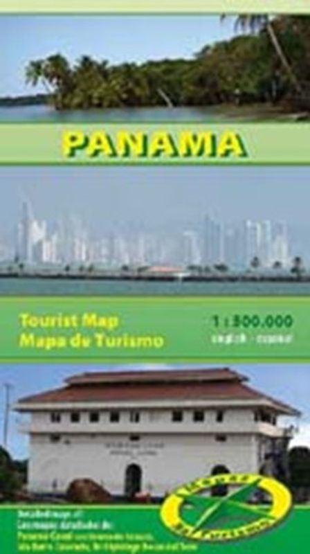 Tourismus- und Straßenkarte Panama 1:500000. Detailkarten Panama-Kanal 1:200000, Isa Barra Colorado 1:50000, Bocas de Toro 1:200000, Gegenüberstellung altes und neues Schleusensystem des Kanals