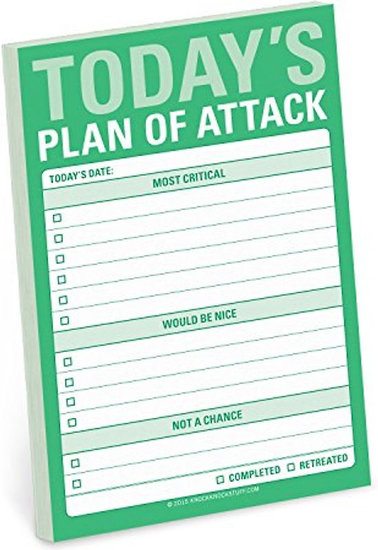 Knock Knock Today`s Plan of Attack Great Big Stickies