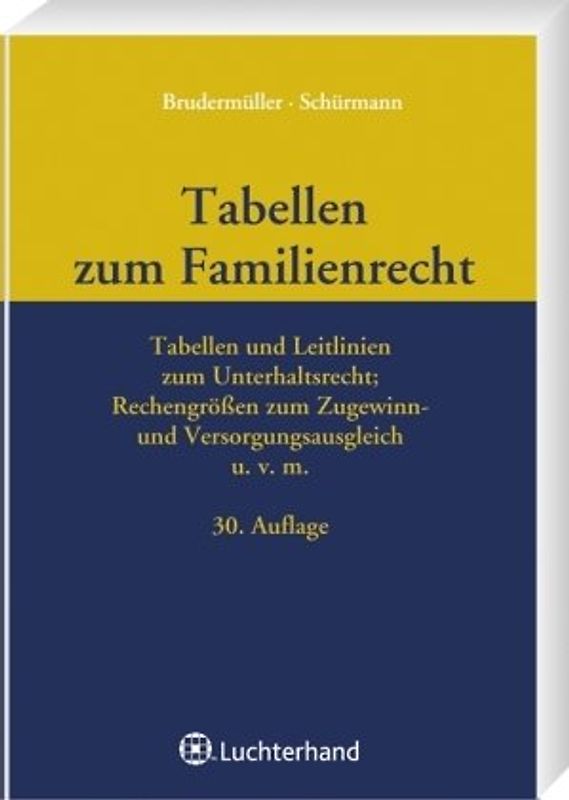 Tabellen zum Familienrecht