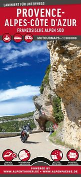 MoTourMaps Provence-Alpes-Côte d’Azur Französische Alpen Süd Auto- und Motorradkarte 1:300.000