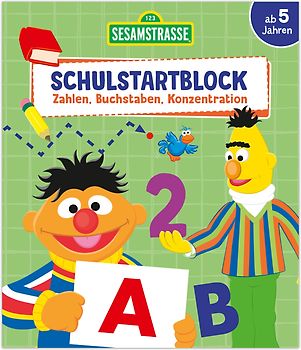 Sesamstraße Schulstartblock - Zahlen, Buchstaben, Konzentration